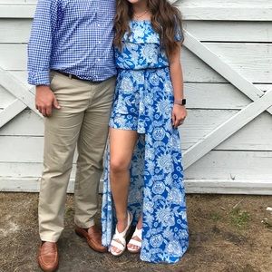 Off the Shoulder Floral Maxi Romper